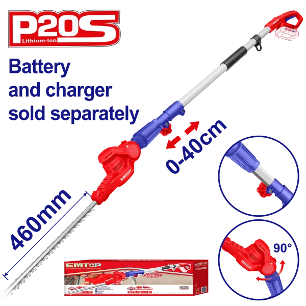 Cordless pole hedge trimmer